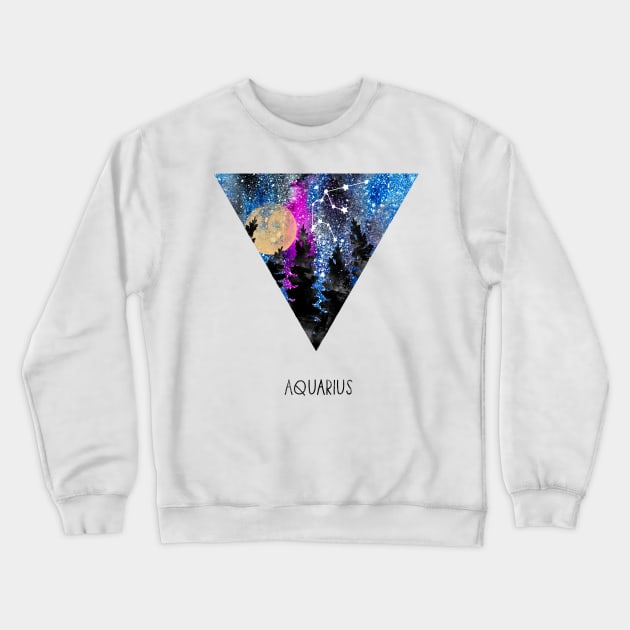 Aquarius Constellation, Aquarius Crewneck Sweatshirt by RosaliArt